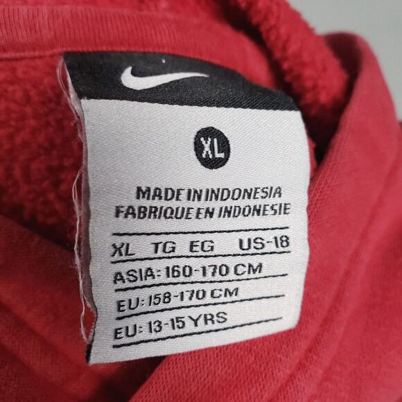 Nike Hoodie Sweatshirt Boy XL 13-15  Red Long Sleeve Pullover Graphic Logo - Picture 14 of 15